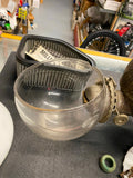 Vtg Angle Lamp Co Brass Lantern Wall Sconce Orig Glass Milk Smoke Bell Art Deco!