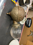Vtg Angle Lamp Co Brass Lantern Wall Sconce Orig Glass Milk Smoke Bell Art Deco!