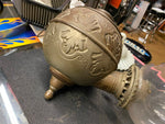 Vtg Angle Lamp Co Brass Lantern Wall Sconce Orig Glass Milk Smoke Bell Art Deco!