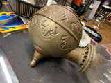 Vtg Angle Lamp Co Brass Lantern Wall Sconce Orig Glass Milk Smoke Bell Art Deco!
