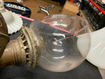 Vtg Angle Lamp Co Brass Lantern Wall Sconce Orig Glass Milk Smoke Bell Art Deco!