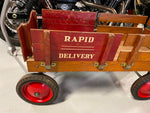 1930's Vintage Wooden Wagon Radio Flyer Rapid Delivery Deluxe Kids Toy Unrestore