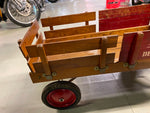 1930's Vintage Wooden Wagon Radio Flyer Rapid Delivery Deluxe Kids Toy Unrestore