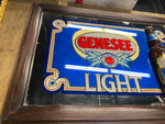 Genesee Light Mirror Sign Wall Man Cave Bar Room Tavern Breweriana 14x20