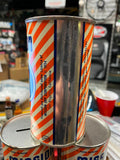 1954 Mission Orange Soda Tin Can Coin Piggy Bank Collectible Vintage Nice!