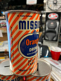 1954 Mission Orange Soda Tin Can Coin Piggy Bank Collectible Vintage Nice!