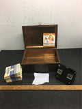 Vintage Sawyers View master-46 reels in humidor case antique 1940's collectible