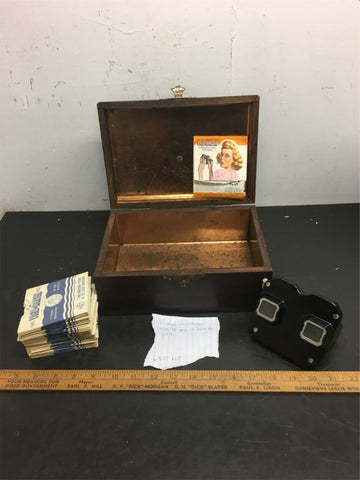 Vintage Sawyers View master-46 reels in humidor case antique 1940's collectible