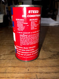 Vintage Can Of Steed Oil Conditioner, 5fl oz Sealed can Gas & Oil Checkered flag