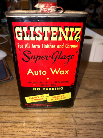 Vintage Glisteniz 'super glaze' Auto Wax Permanent 16Fl oz Lake Odessa, Michigan