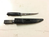 Vintage Fiskars Fixed Blade Fishing Fillet Knife Sheath with sharpener