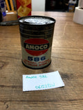 Vtg 1960's Small Amoco 586 Special Piston and Valve Stem Empty Oil Tin Can Bank