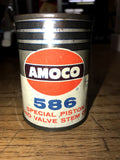 Vtg 1960's Small Amoco 586 Special Piston and Valve Stem Empty Oil Tin Can Bank