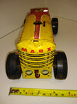 Vintage MARX BULLDOZER Wind Up Tin Toy Lithograph In Good Condition Good Graphic