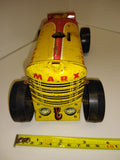 Vintage MARX BULLDOZER Wind Up Tin Toy Lithograph In Good Condition Good Graphic