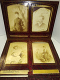 Antique Victorian Photo Album Tin Types Cabinet Photo's Deadwood 1860's Western!