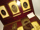 Antique Victorian Photo Album Tin Types Cabinet Photo's Deadwood 1860's Western!