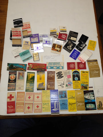 Vintage 54Pc Matchbook Lot *Great Graphics! *Yellowstone Park *Railroad *Beer #4