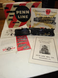 Vintage PENN LINE K-4 PACIFIC Pennsylvania Railroad Locomotive & Tender!! W/Box!
