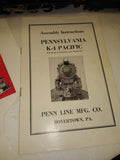 Vintage PENN LINE K-4 PACIFIC Pennsylvania Railroad Locomotive & Tender!! W/Box!