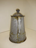 Vintage Antique 6.5 Gooseneck Graniteware Coffee Tea Pot Gray Mottled Enamelware
