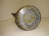 Vintage Antique 6.5 Gooseneck Graniteware Coffee Tea Pot Gray Mottled Enamelware
