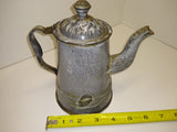 Vintage Antique 6.5 Gooseneck Graniteware Coffee Tea Pot Gray Mottled Enamelware