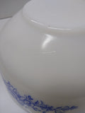 Vintage Federal Heat Proof 2.5 Qt Blue Rose Mixing Bowl Casserole Baking Dish