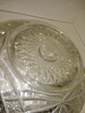 Vintage Pressed Glass Fruit Bowl Clear Pattern Glass Sawtooth edge 8" Excellent!