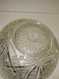 Vintage Pressed Glass Fruit Bowl Clear Pattern Glass Sawtooth edge 8" Excellent!