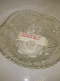 Vintage Pressed Glass Fruit Bowl Clear Pattern Glass Sawtooth edge 8" Excellent!