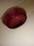 Vintage 2 Piece Cranberry Glass Pitcher Set Syrup Creamer Crackle Hand Blown!