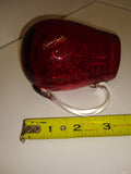 Vintage Kanawha Ruby Red Crackle Glass Syrup Pitcher Creamer Hand Blown!
