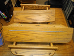 3 Piece Oak Shelf Coat Hat Rack lot Bulletin Board Wooden Heart Nick Knack Shelf