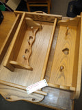 3 Piece Oak Shelf Coat Hat Rack lot Bulletin Board Wooden Heart Nick Knack Shelf