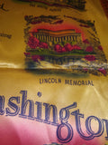 Vintage Satin Souvenir Washington DC Pillow Case Sham 17" Famous Sights of DC