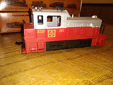 Vtg TYCO 4 Pc Lot Diesel Santa Fe Switcher Caboose Box Car Railroad Train Toy