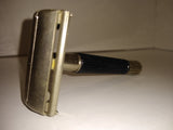 Vintage Gillette 1972 TTO Black Handle Safety Razor Date Code S-1 Great Shape!