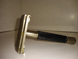 Vintage Gillette 1972 TTO Black Handle Safety Razor Date Code S-1 Great Shape!