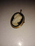 Vintage VanDell 12K Gold Filled Cameo Brooch Pendant Very Nice!