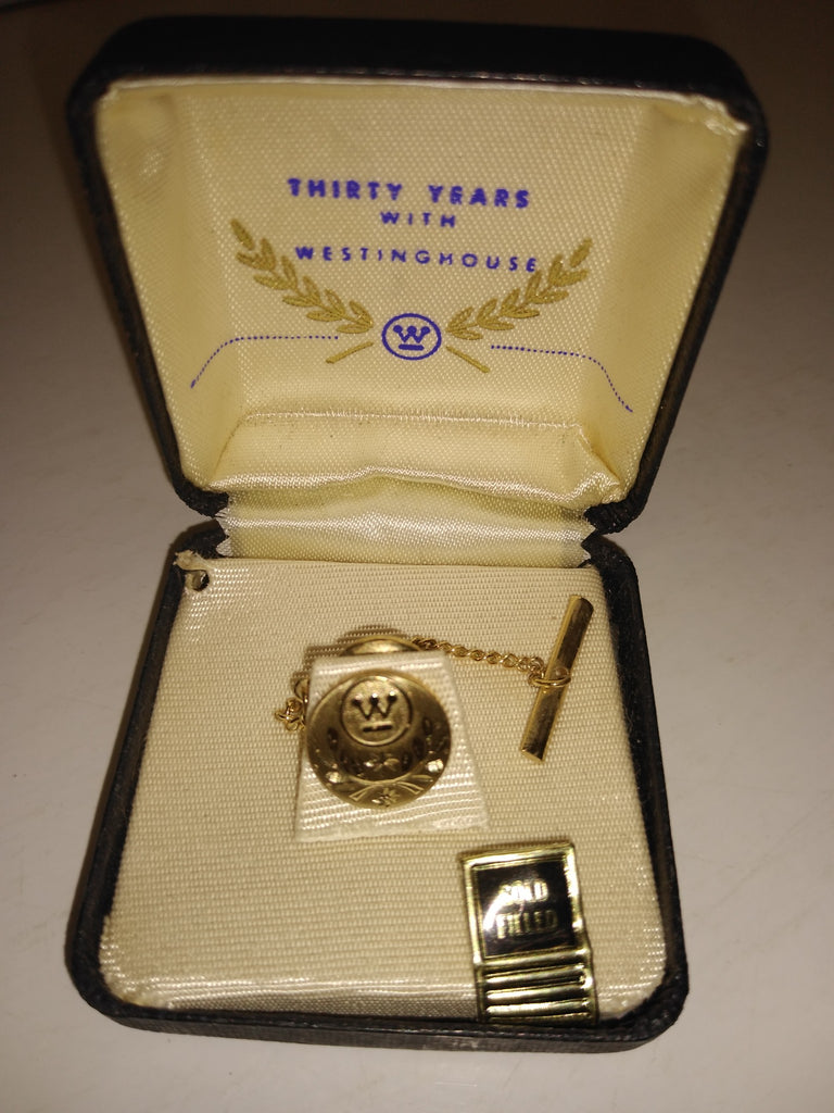 ORIGINAL VINTAGE WESTINGHOUSE 25 YEARS SERVICE STERLING TIE