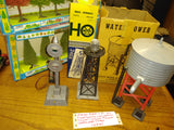 vtg Marx AHM Lot Floodlight, Water, and Signal Tower Landscape Trees Train