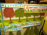 vtg Marx AHM Lot Floodlight, Water, and Signal Tower Landscape Trees Train