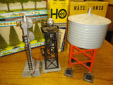 vtg Marx AHM Lot Floodlight, Water, and Signal Tower Landscape Trees Train