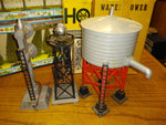 vtg Marx AHM Lot Floodlight, Water, and Signal Tower Landscape Trees Train