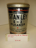 Vtg STANLEY E-Z CLEANER Tin Can Oil 3 Lbs Good Graphics Service Station Garage