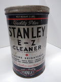 Vtg STANLEY E-Z CLEANER Tin Can Oil 3 Lbs Good Graphics Service Station Garage