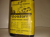 Vintage DOGZOFF Discourages Dogs Antique Vintage Glass Bottle 1930's Collectible