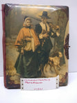 Antique Victorian Celluloid Photo Album Man and Woman Pilgrim Settler Theme