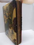 Antique Victorian Celluloid Photo Album Man and Woman Pilgrim Settler Theme
